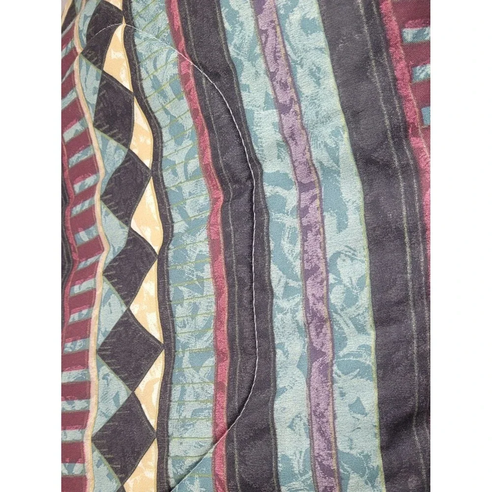 Vintage 90s Springs Southwestern Twin Comforter Set Teal Purple Geometric Aztec